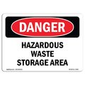 Signmission Safety Sign, OSHA Danger, 7" Height, 10" Width, Aluminum, Hazardous Waste Storage Area, Landscape OS-DS-A-710-L-2406
